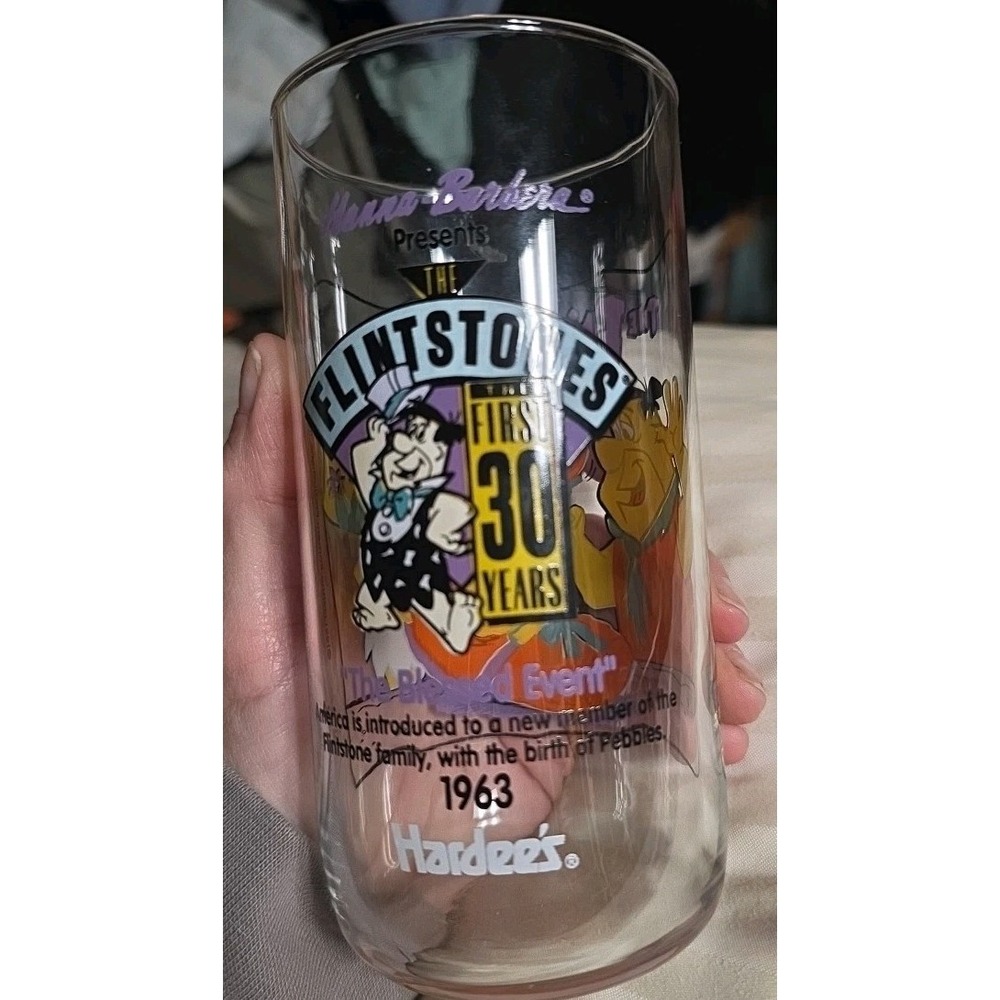 Hardee's The‎ Flintstones First 30 Years Glass "The Blessed Event" 1963 Pebbles